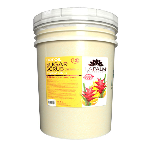 La Palm Hot Oil Sugar Scrub Bucket - Tropical Citrus