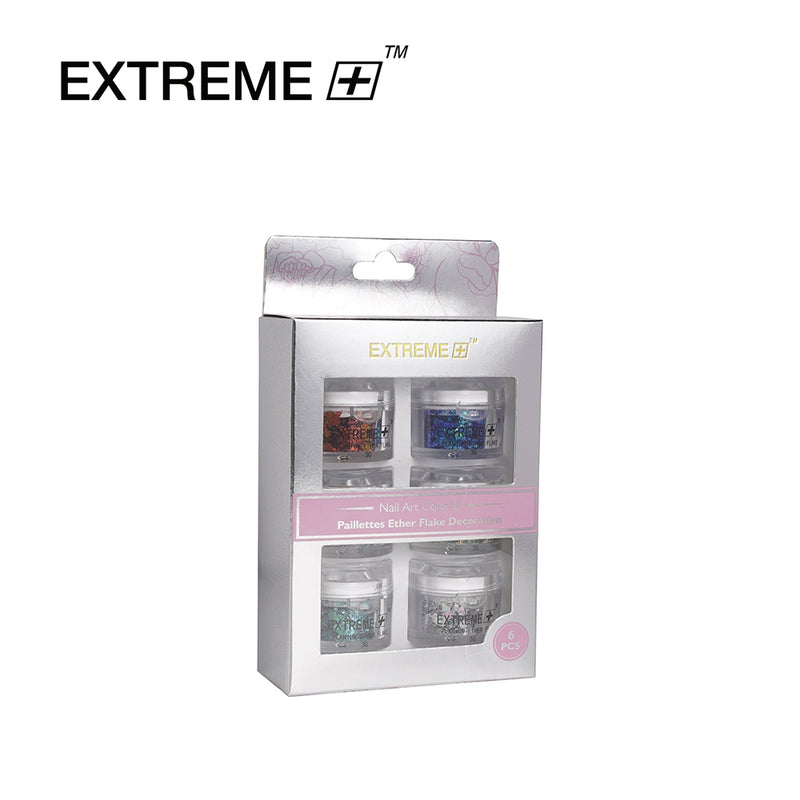 EXTREME+ Chameleon Hexagon Nail Flakes Set / 6 colors