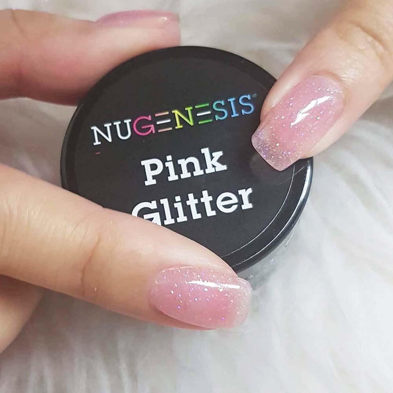 Nugenesis Dipping - Pink & White: Pink Glitter