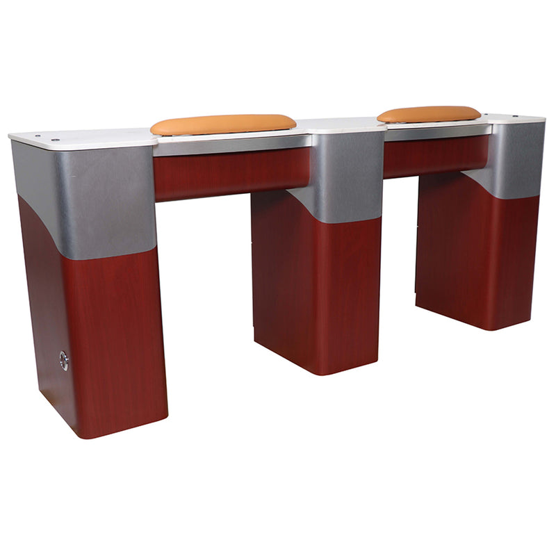 Nail Table - V141 - Double Station with Vent Hook - Nature Wood