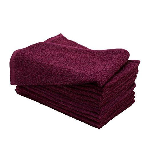 12 PCS Magna Plus Cotton Towels 100% Cotton - Burgundy
