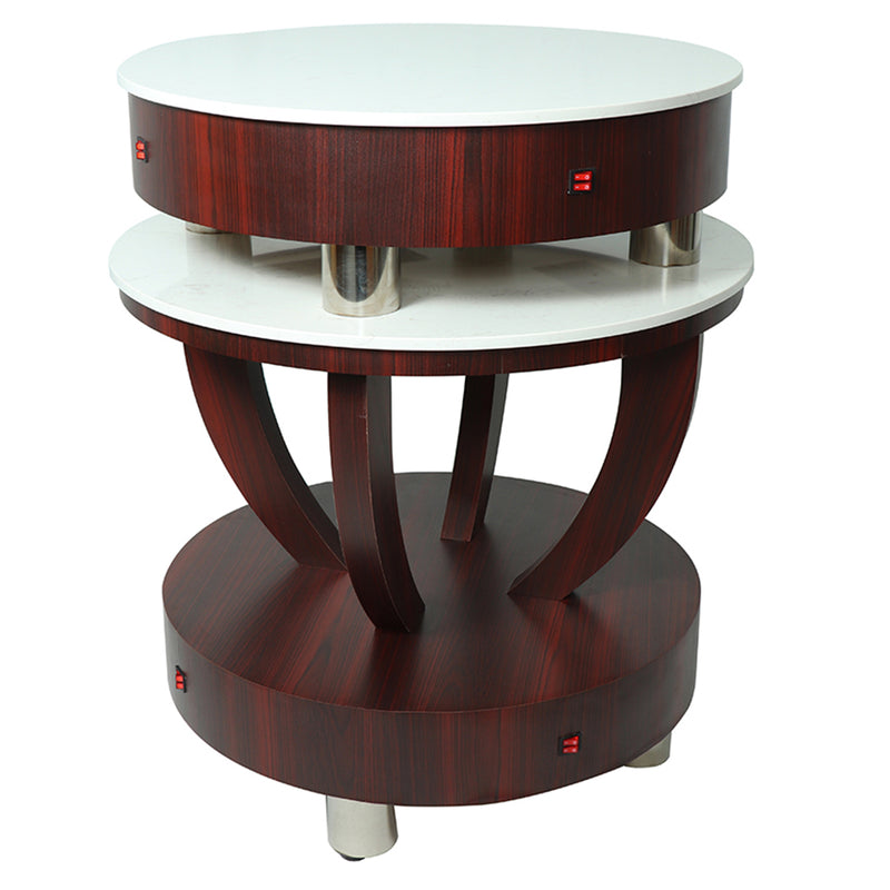 Nail Dryer Table - D21 Round - Cherry Wood