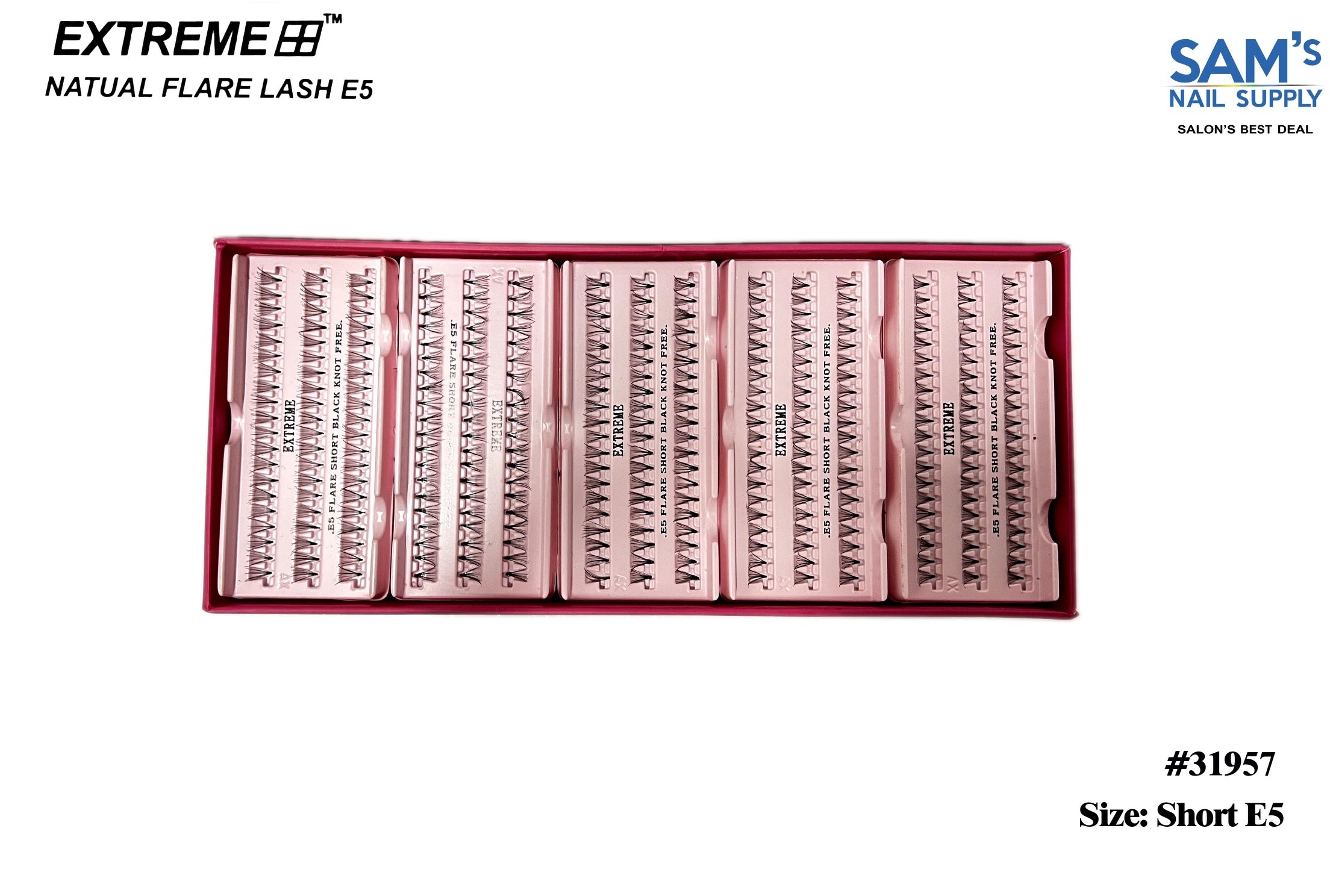 Extreme Natural Flare Lash Knot Free E5 - Short( Box/50)