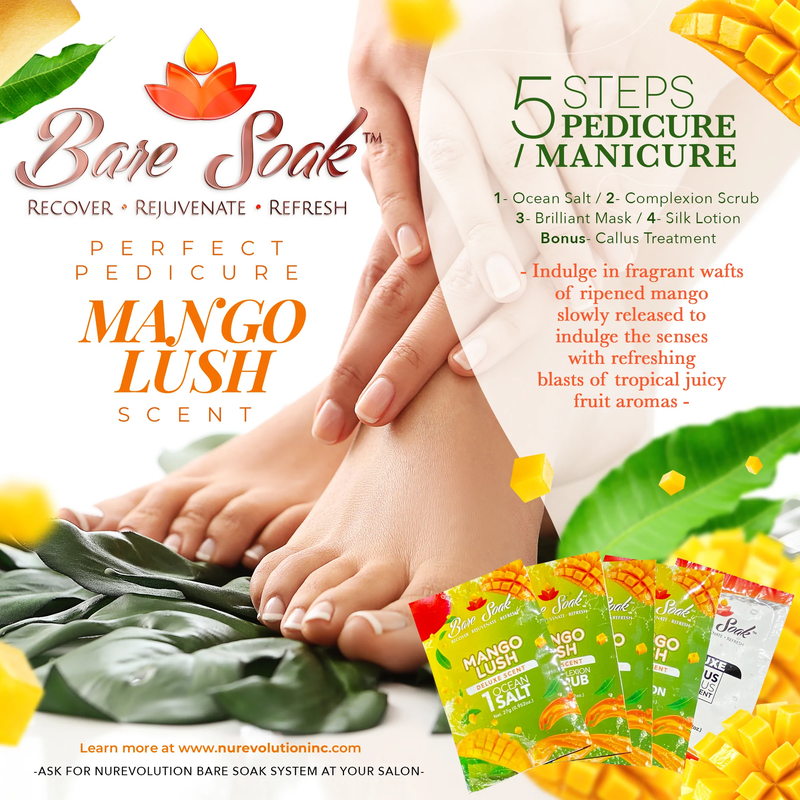 NuRevolution Deluxe 5 Steps Pedicure - Mango Lush