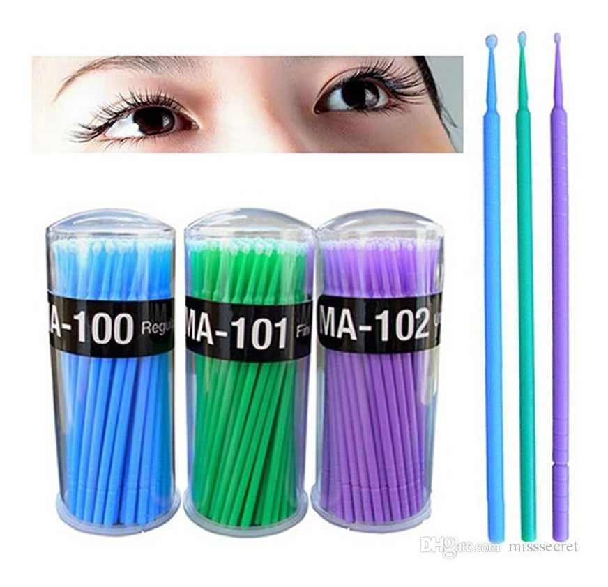 100 miếng Micro Applicator Brushes Lash Micro Swabs để nối mi, trang điểm 