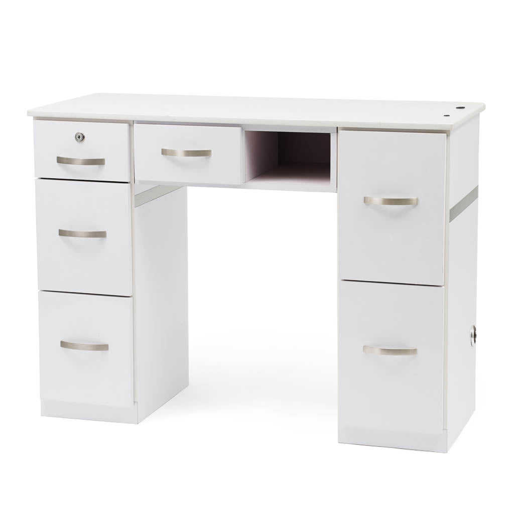 Nail Table - T01W - White Shiney Silver | SamNailSupply.com