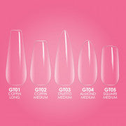 Kiara Sky GELLY TIPS STARTER KIT - COFFIN MEDIUM - Including Mini Flash Cure Led Lamp