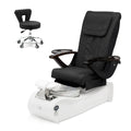 Thunder Pedicure Spa Chair - White Base - Unicorn Bowl - Diamond Leather