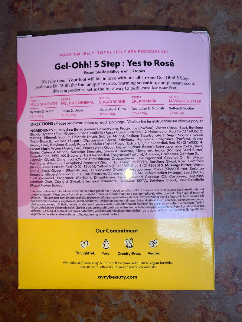 Avry Beauty Gel-Ohh Pedicure 5 Steps - Yes to Rose